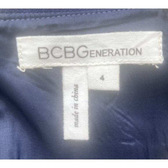 BCBGeneration Fit & Flare Navy Dress With Piping Accent & Cutouts 4 - Picture 4 of 6